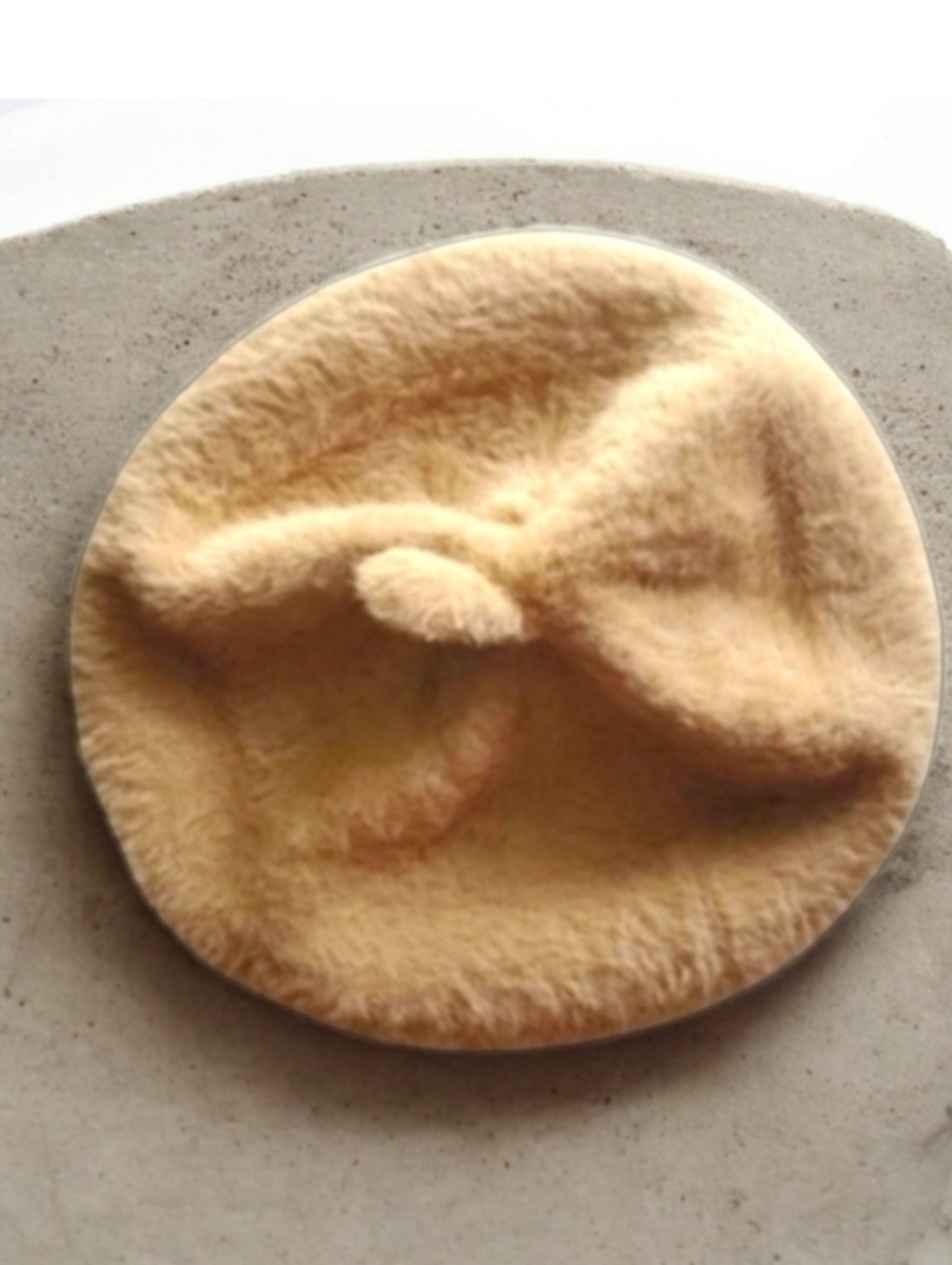 Elegant Butter Soft Tan Beret - Picture 3 of 3